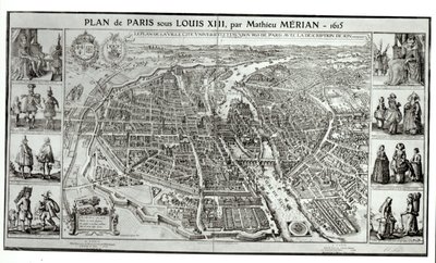 Vogelschauplan von Paris, 1615 von Matthaus the Elder Merian